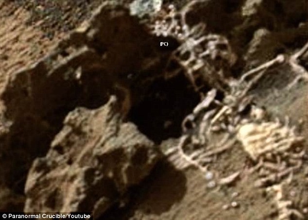 Hình ảnh được cho là chụp một bộ xương người trên sao Hỏa.